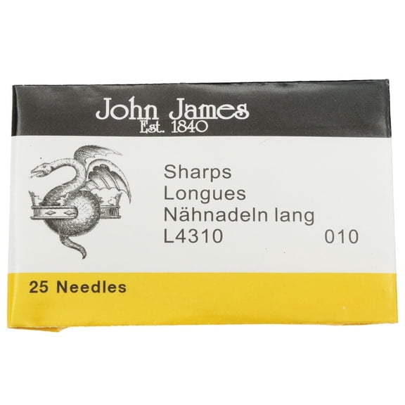 The Beadsmith English Beading Needles, Sharps Size #10, 1 Pack of 25