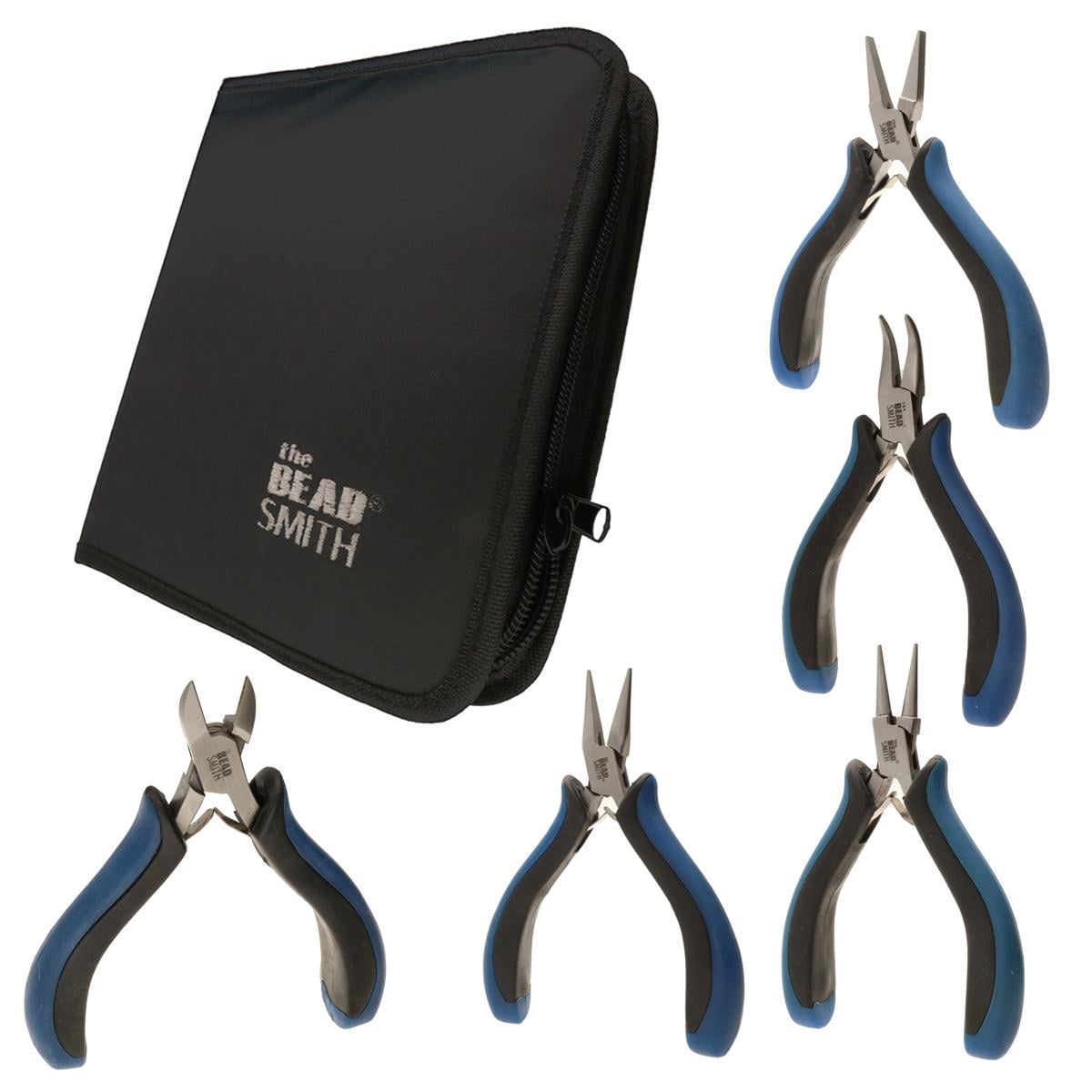 The Beadsmith Ergonomic Plier Set 5Piece Kit Chain Nose, Round Nose