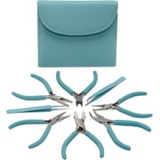 The Beadsmith Fashion Color Plier Set and Clutch, 8-Piece Beaders Tool Kit Light Blue