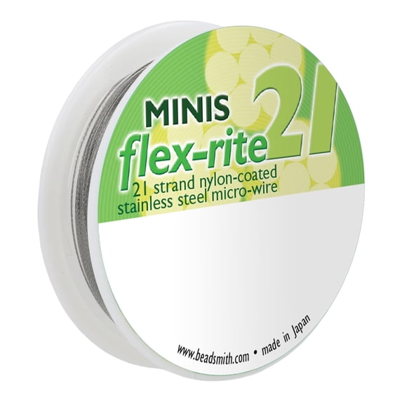 The Beadsmith Flex-Rite Beading Wire - 21-Strand, 0.012" (0.30 mm) Dia, Clear, 10 ft