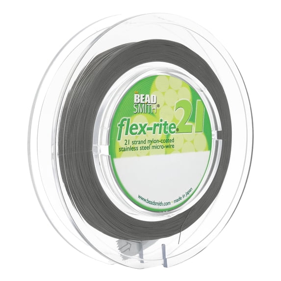 The Beadsmith Flex-Rite Beading Wire - 21-Strand, 0.014" (0.35 mm) Dia, Clear, 1000 ft