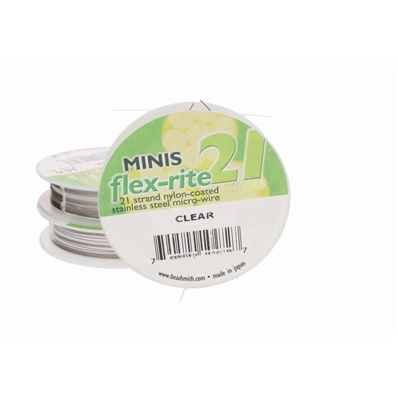 The Beadsmith Flex-Rite 21-Strand Nylon Coated, Stainless-Steel Beading Wire, Jewelry Making Supply (.014 Dia, Clear – 1000 Ft)