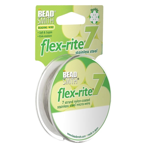 The Beadsmith Flex-Rite Beading Wire - 7-Strand, 0.010" (0.24 mm) Dia, Clear, 100 ft