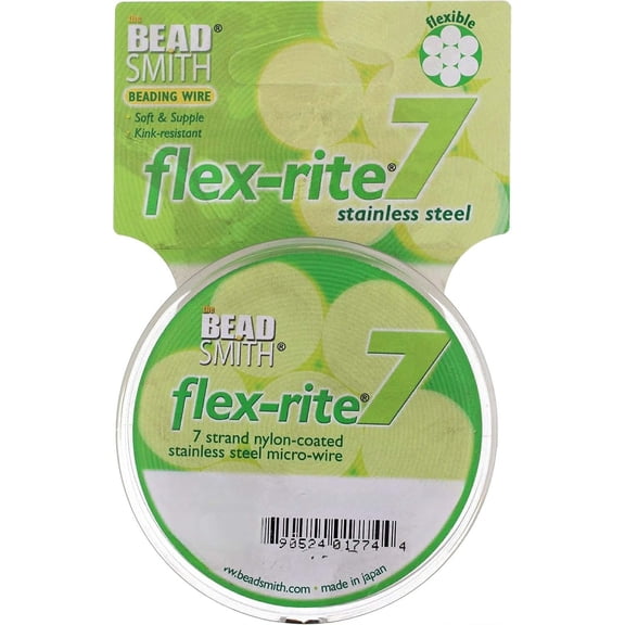 The Beadsmith Flex-Rite 7-Strand Nylon Coated, Stainless-Steel Beading Wire, Jewelry Making Supply (.014 Dia, Bronze – 30 Ft)