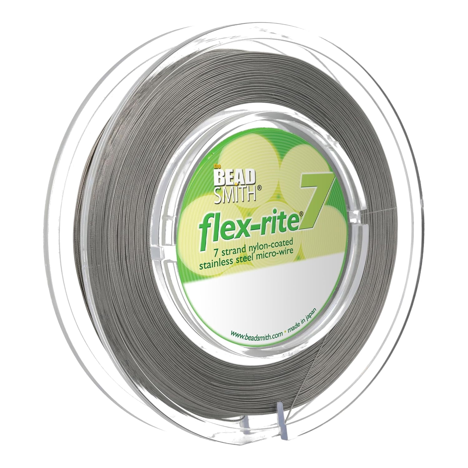The Beadsmith Flex-Rite Beading Wire - 7-Strand, 0.018" (0.45 mm) Dia, Clear, 1000 ft