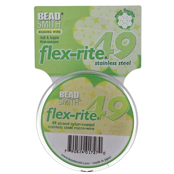 The Beadsmith Flex-Rite 49 Strand Nylon Coated, Stainless-Steel Beading Wire, Jewelry Making Supply (.018 Dia, Clear – 1000 Ft)