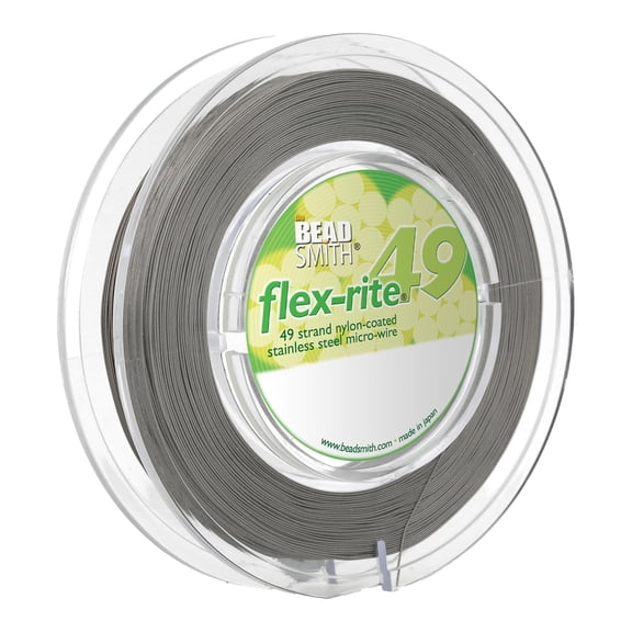 The Beadsmith Flex-Rite Beading Wire - 49-Strand, 0.018" (0.45 mm) Dia, Clear, 1000 ft
