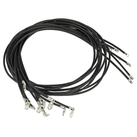 The Beadsmith Greek Leather Necklaces – Black, 16” in Length, Assembled with Sterling Silver Lobster Clasp, 12-Pack