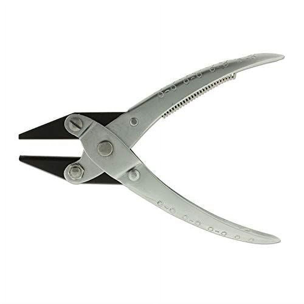 5 Inch Bending Pliers - Flat & Half-Round Jewelry Pliers, Stainless Steel With Blue PVC Grips