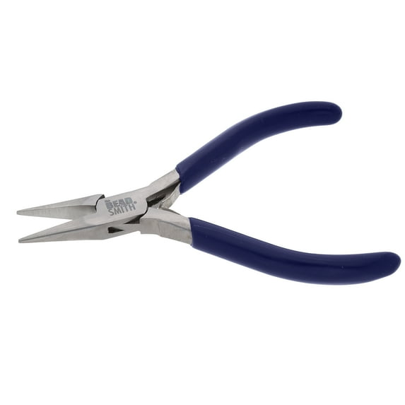 The Beadsmith Chain-Nose Pliers 4-1/2" Long with Fine Tips and Navy Blue Handles, Jewelry Making and Repair Tool