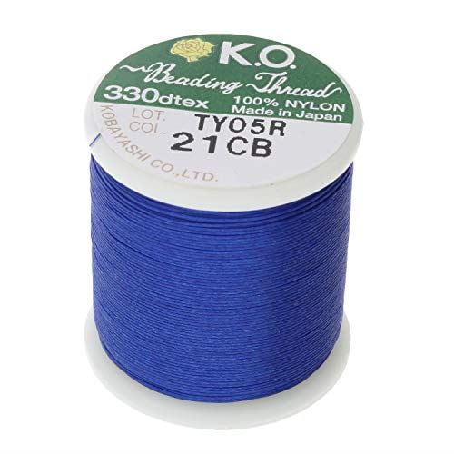 The Beadsmith KO Nylon Beading Thread, Clear Blue Color, Japanese Pre