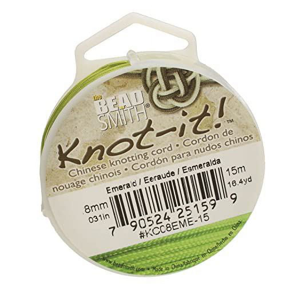 The Beadsmith Knotit! Cord Nylon Chinese Knotting Cord Emerald Color 0.8mm Diameter 15