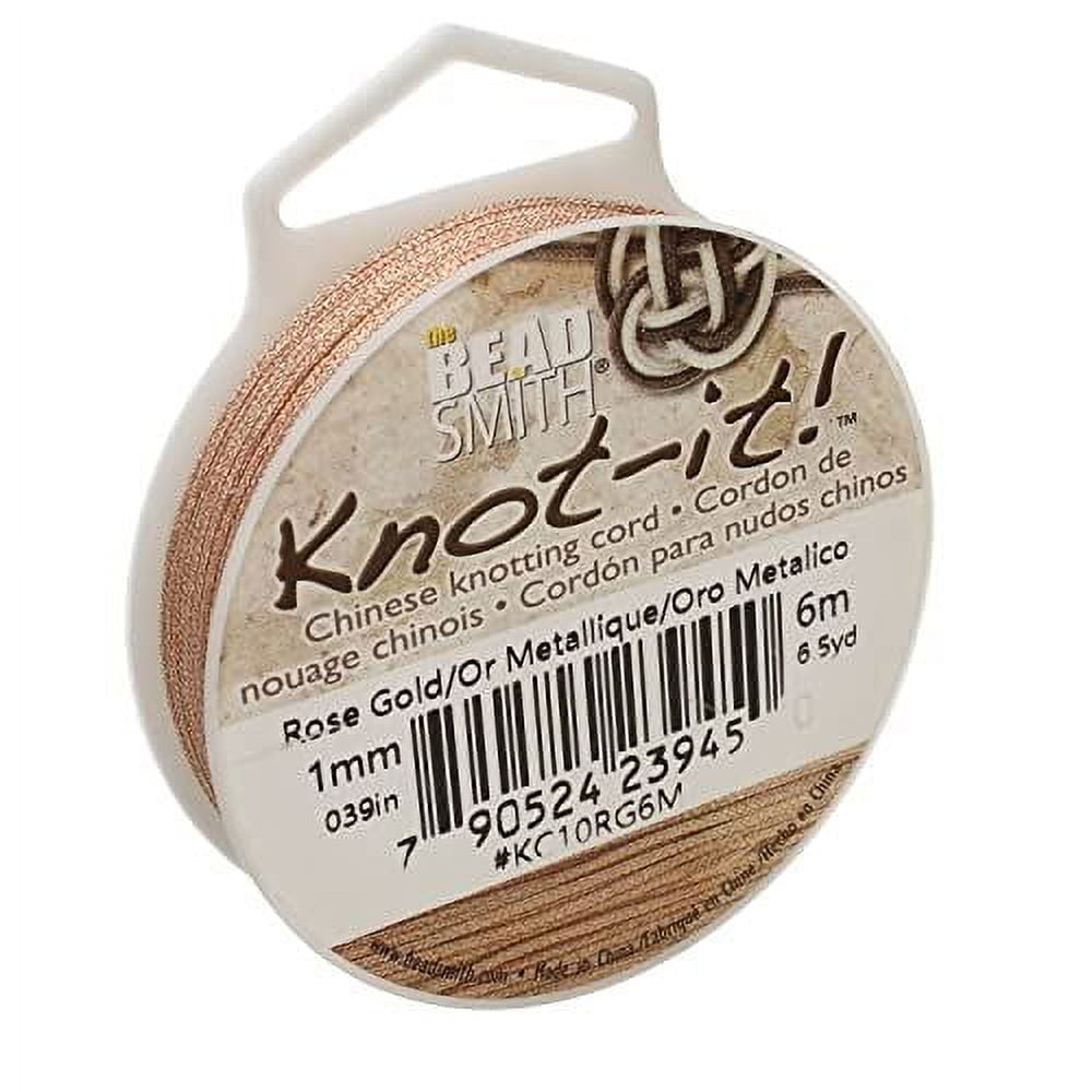 The Beadsmith Knotit! Cord Nylon Chinese Knotting Cord Metallic Rose Gold Color 1mm