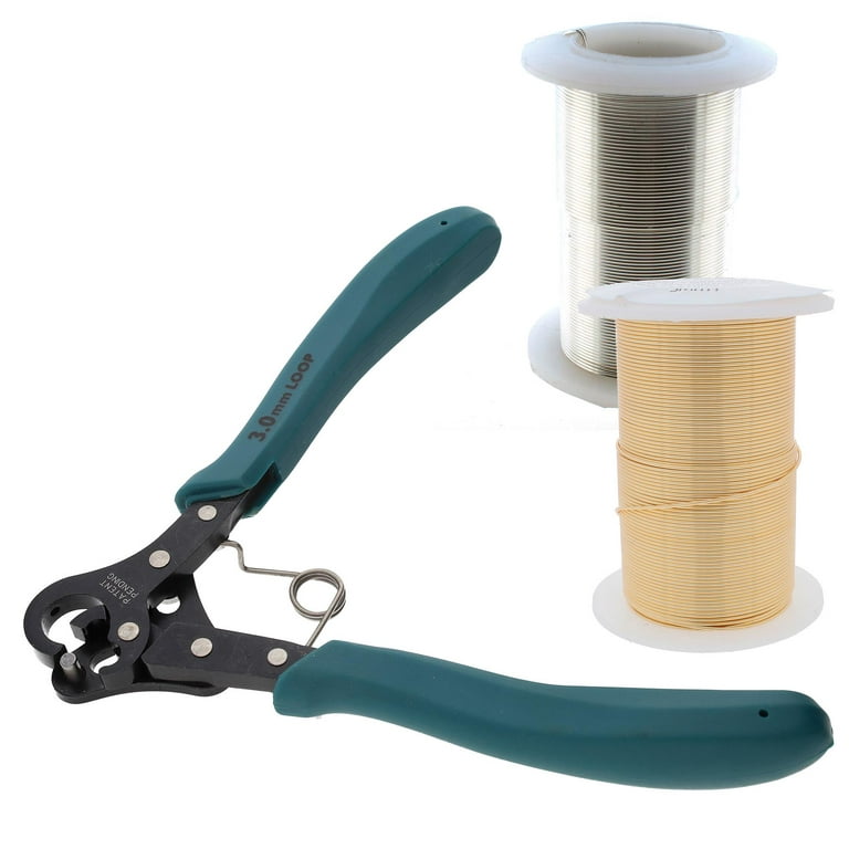 The Beadsmith Looper Kit – Includes a 1-Step Looper Plier (3 mm) & 2  Tarnish-Resistant Wire Spools, 15 Yards Each in Silver & Gold – Create  Consistent Loops for Wire Jewelry in