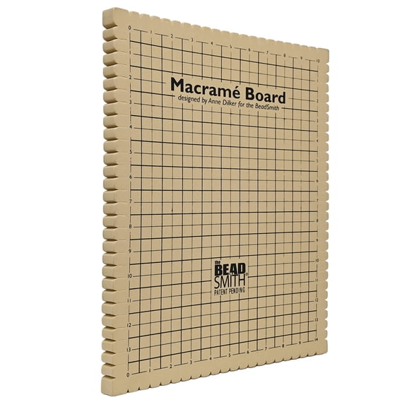 The Beadsmith Macrame Board, 11.5 x 15.5 inches, 0.5-inch-Thick Foam, 10x14 Grid for Measuring, Bracelet Project with Instructions Included, Create Macrame and Knotting Creations