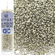 Miyuki Round Rocailles Seed Beads Size 15/0 8.2g Duracoat Galvanized Silver 15-4201
