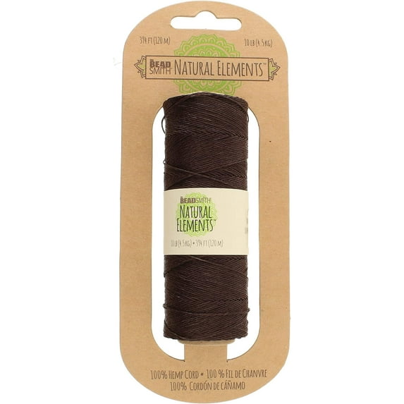 The Beadsmith 100% Hemp Cord – Brown Color – 1mm, 394 Foot Spool, 10LB Test Strength – Twine for Jewelry Making, Macrame, Paper Crafts, Gardening, Scrapbooking, Home Décor, DIY String Art & More