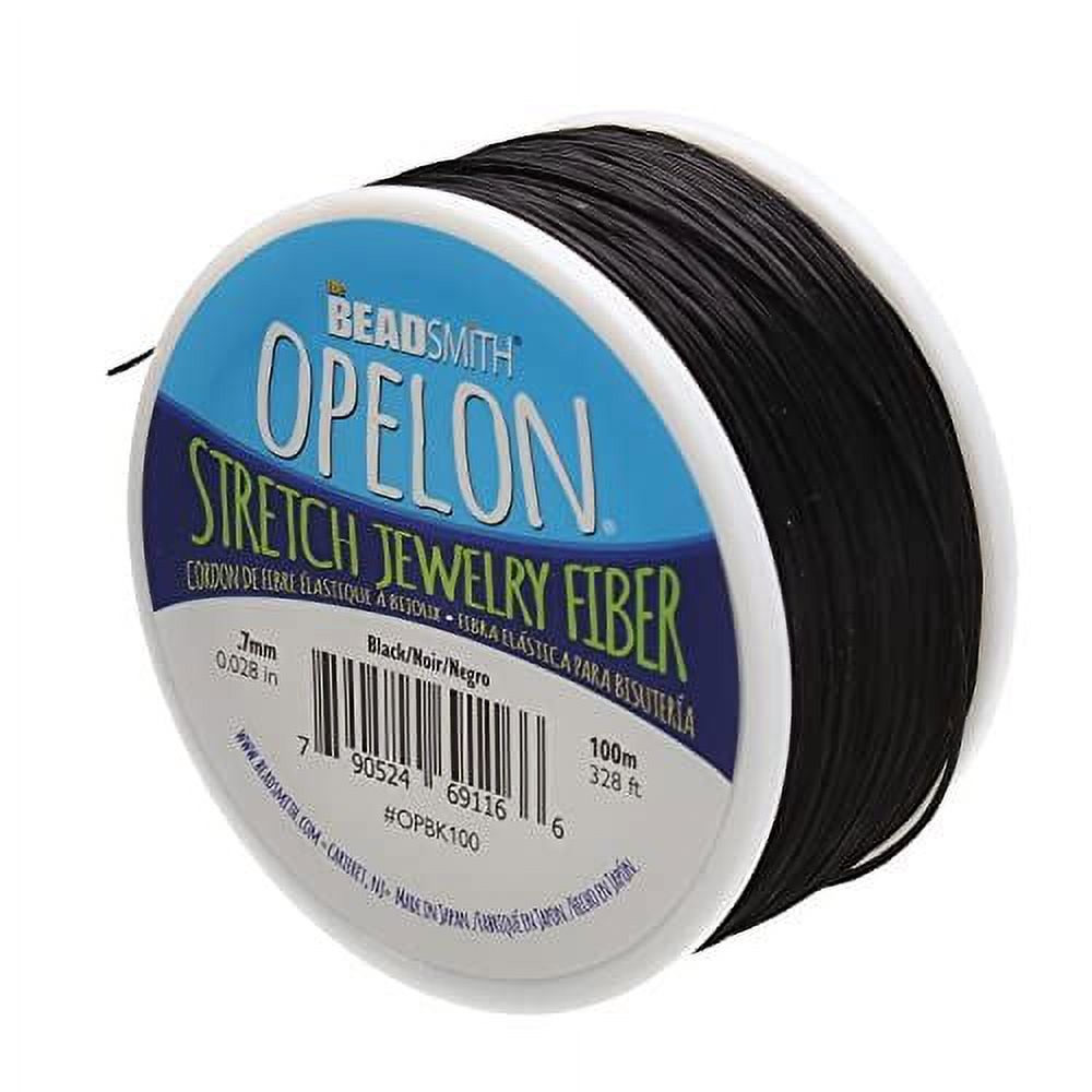 The Beadsmith Opelon Beading Cord Stretch Jewelry Fiber Black Color