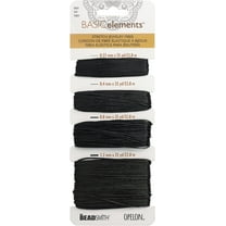 The Beadsmith Opelon Stretch Cord – Black, Assorted Diameters (0.23 mm - 1.2 mm), 25 Yds Each