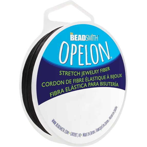 The Beadsmith Opelon Stretch Cord – Elastic Beading Fiber, Black, 1.2 mm, 25 m (82 ft) Spool