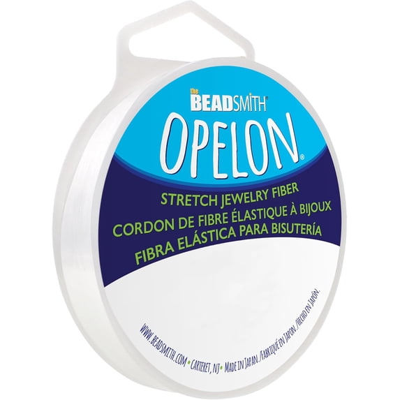The Beadsmith Opelon Stretch Cord – Elastic Beading Fiber, White, 0.4 mm, 25 m (82 ft) Spool