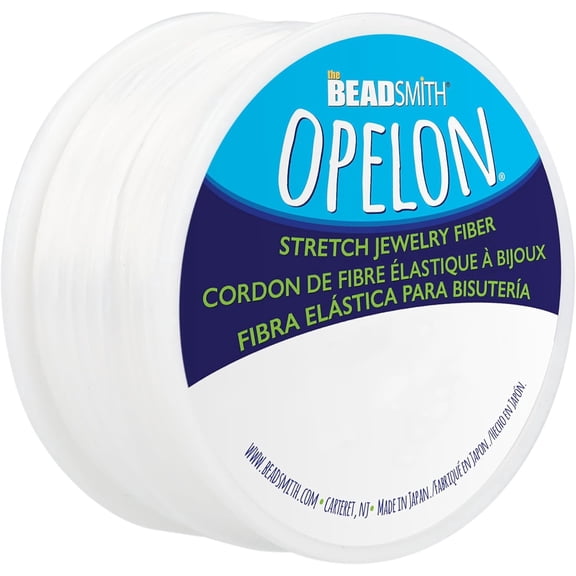The Beadsmith Opelon Stretch Cord – Elastic Beading Fiber, White, 0.7 mm Diameter, 100 Meters (328 ft) Spool