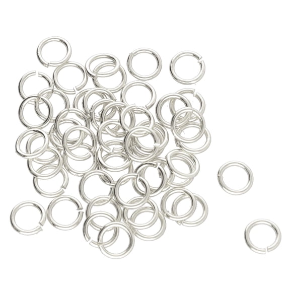 The Beadsmith Open Jump Rings  5mm, Silver Plated, 22-Gauge (0.67mm) Wire Thickness, 144 Pieces  Findings for Making Keychains, Charms, Chain Mail and Body Jewelry