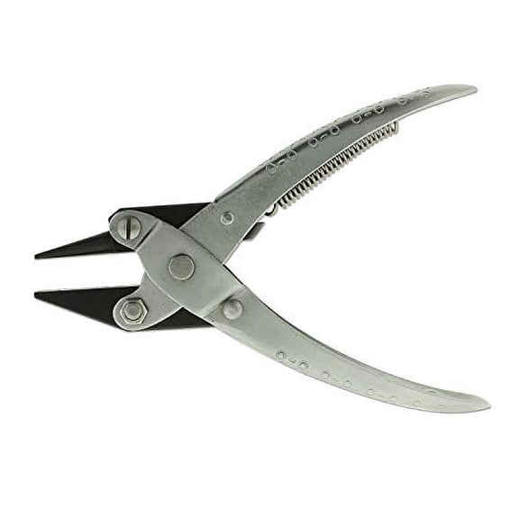 The Beadsmith Round Nose/Concave Parallel Pliers, 5.5 inches (140mm) Steel tool for jewelry making, no spring