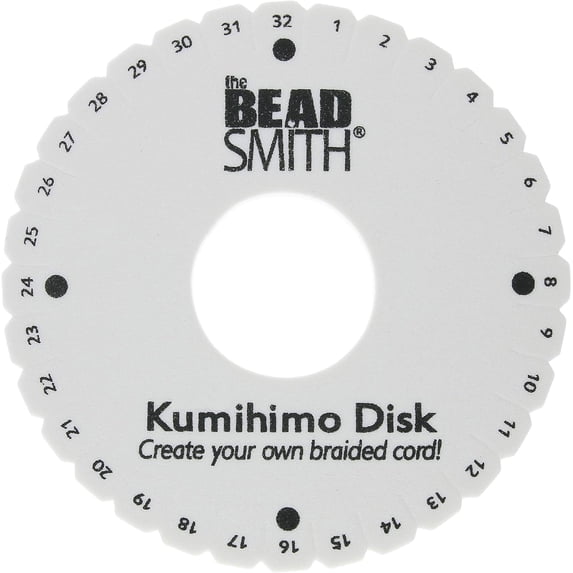 The Beadsmith Round Kumihimo Disk, 6 inch Diameter, 3/8” Dense Foam, Jewelry Tools for Braiding, Box of 10 disks