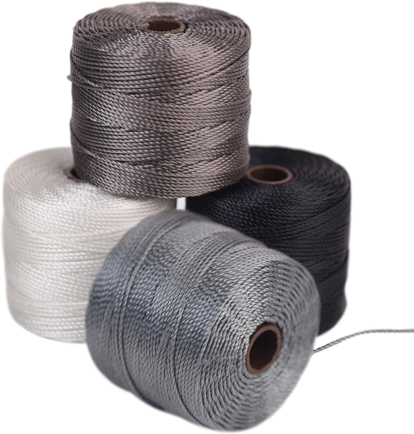 The Beadsmith S-Lon Bead Cord – .5 mm Nylon Cord, 4-Pack, Basic Mix, TEX210, 77 Yards