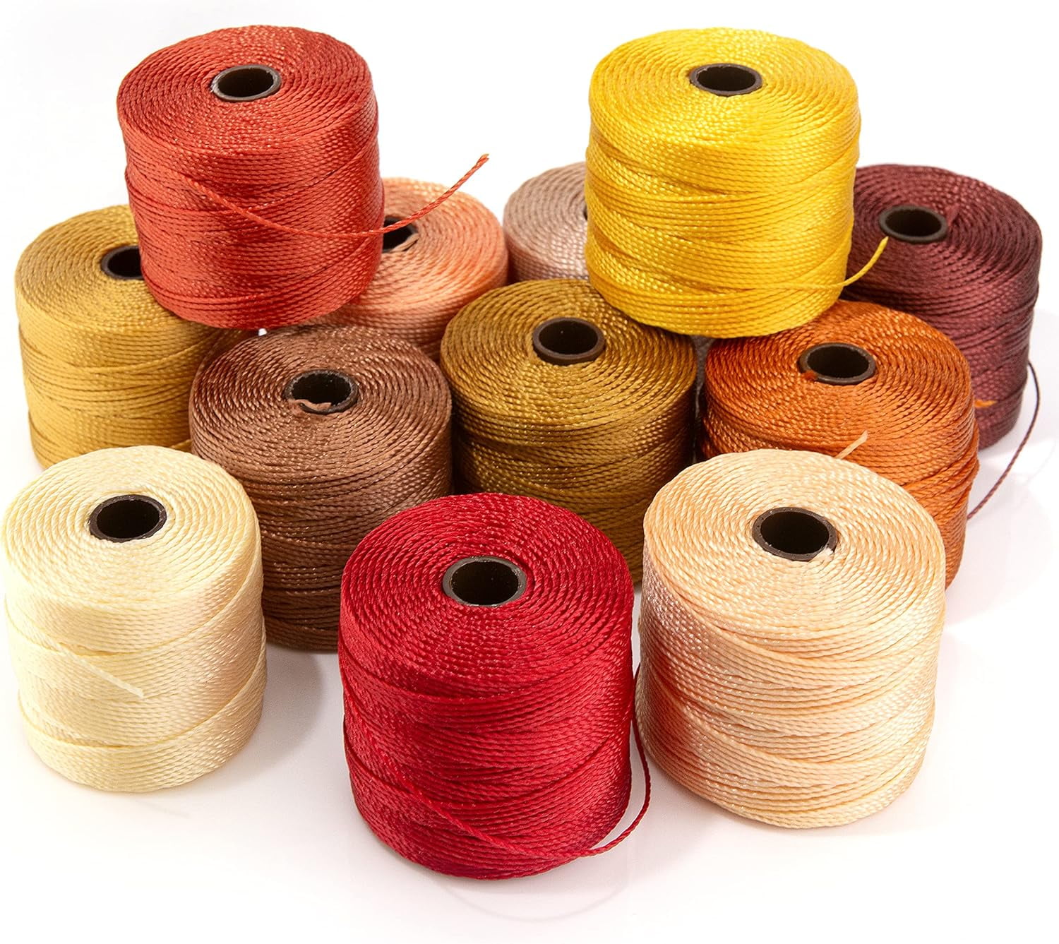 The Beadsmith S-Lon Bead Cord – .5 mm Nylon Cord, 12-Pack, Fall Mix, TEX210, 77 Yards