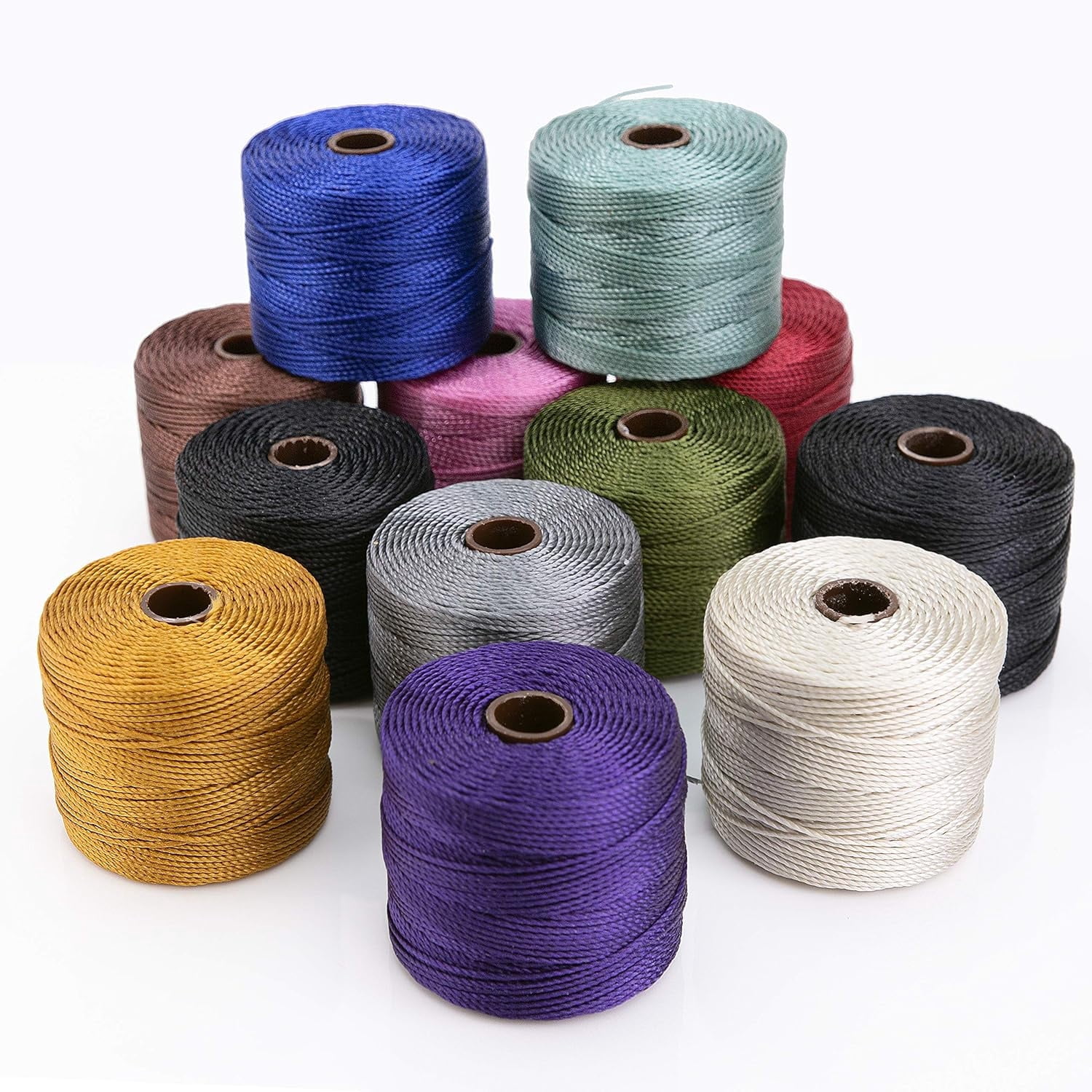 The Beadsmith S-Lon Bead Cord – .5 mm Twisted Nylon Cord for Stringing, 12-Pack, Gaskell Mix, TEX210, 77 Yards per Spool