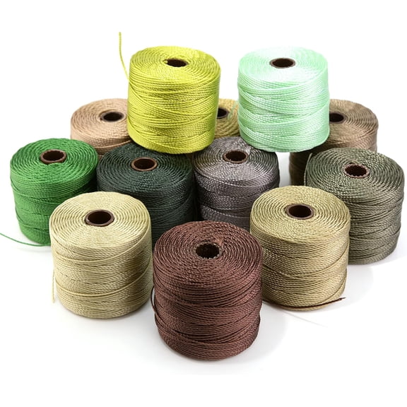 The Beadsmith S-Lon Bead Cord – .5 mm Nylon Cord, 12-Pack, Summer Mix, TEX210, 77 Yards
