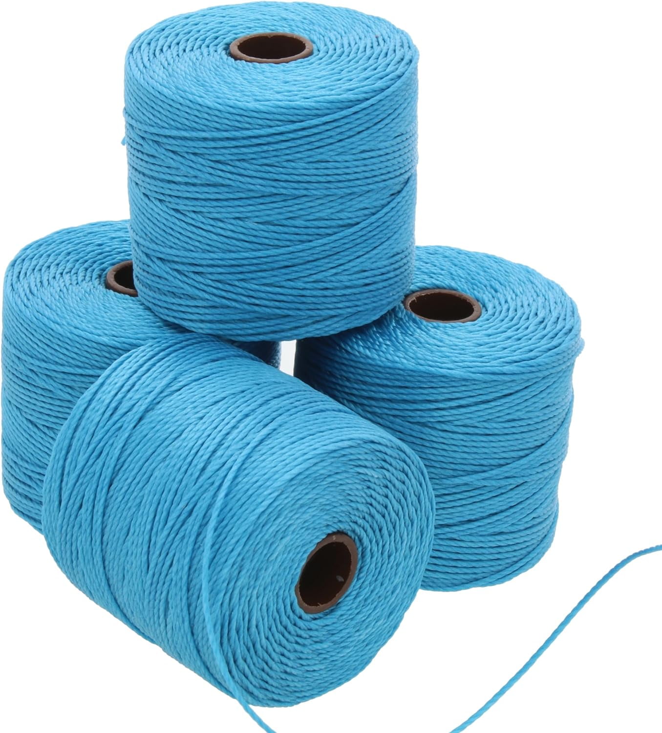 The Beadsmith S-Lon Bead Cord – .5 mm Twisted Nylon Cord, 4 Spools, Bermuda Blue Color, TEX210, 77 Yards