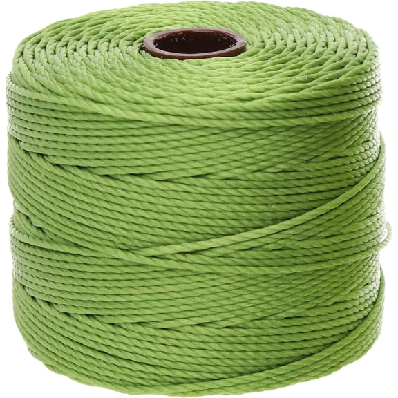 The Beadsmith S-Lon Bead Cord – .5 mm Twisted Nylon Cord, Avocado Color, TEX210, 77 Yards