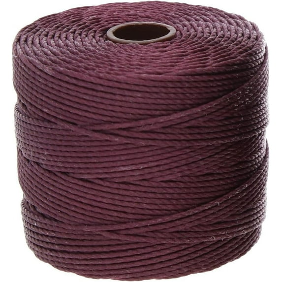 The Beadsmith S-Lon Bead Cord – .5 mm Twisted Nylon Cord, Eggplant Color, TEX210, 77 Yards