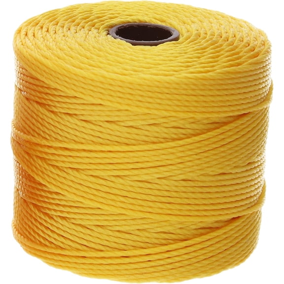 The Beadsmith S-Lon Bead Cord – .5 mm Twisted Nylon Cord, Golden Yellow Color, TEX210, 77 Yards