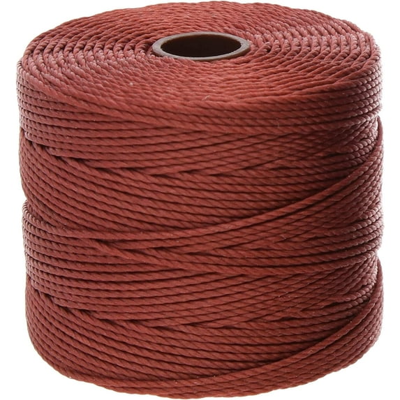 The Beadsmith S-Lon Bead Cord – .5 mm Twisted Nylon Cord, Sienna Color, TEX210, 77 Yards