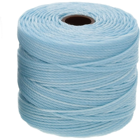 The Beadsmith S-Lon Bead Cord – .5 mm Twisted Nylon Cord, Sky Blue Color, TEX210, 77 Yards