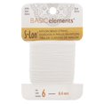 thumbnail image 1 of The Beadsmith S-Lon Beading Thread – White, Size 6 (0.4 mm), 18 Yds (16.4 m), Strong Stringing Cord, 1 of 6