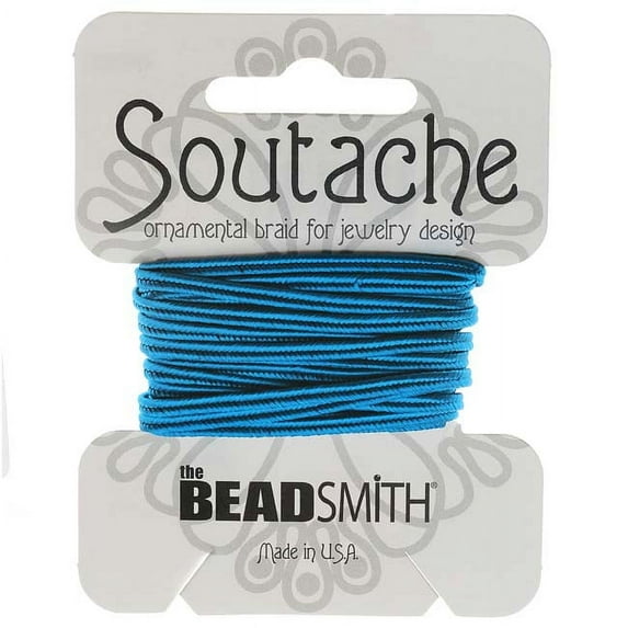 The Beadsmith Soutache Braided Cord 3mm Wide - Peacock Blue (3 Yards)
