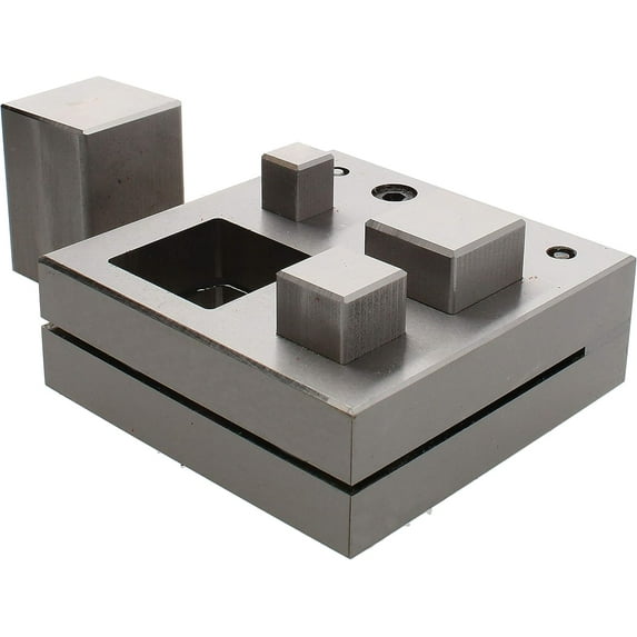 The Beadsmith - Steel Jumbo Square Disc Cutter Set with 4 Punches and Die. Tool for Cutting Accurate Squares from: 25/64-1-1/16" Inches Using a Soft Metal Sheet up to 20 Gauge and Thinner