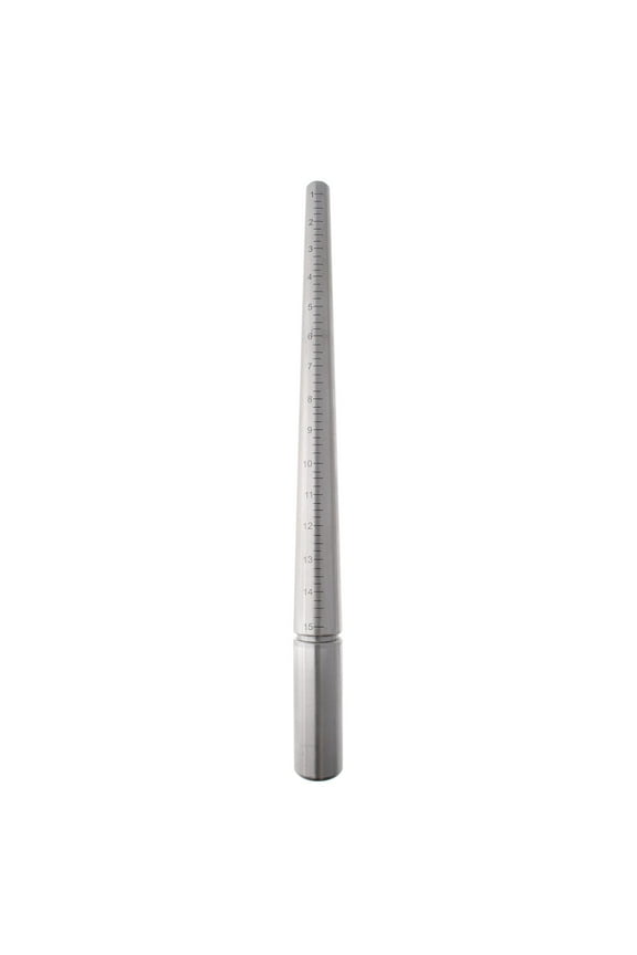 Steel Ring Mandrel Superior Gauge Sizer Grooved & Marked U.S. Standard Sizes: 1-15 Tool for Enlarging, Forming and Shaping Rings