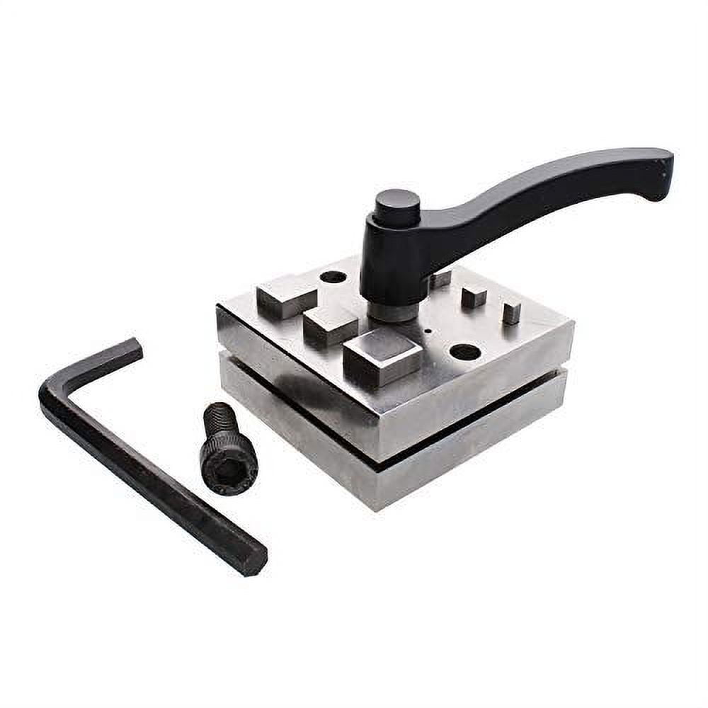 The Beadsmith Steel Square Disc Cutter Set with 7 Punches, Die, Lever