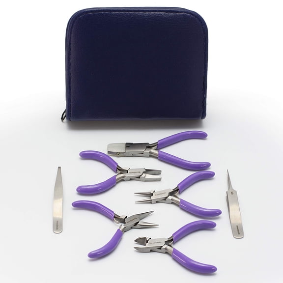 The Beadsmith Tiny Mini Jewelry Tool Kit - 7 Pc Set w/ Case