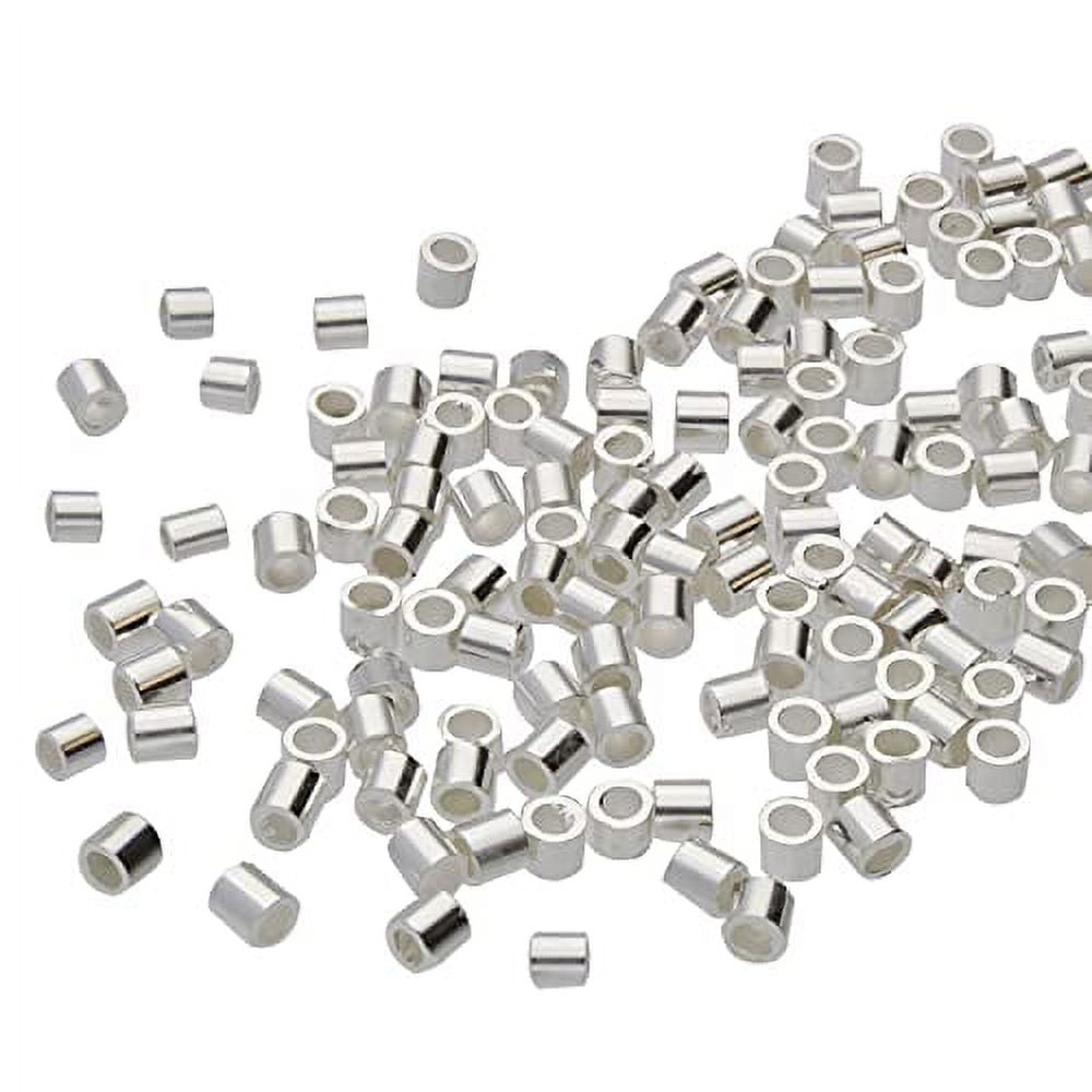 The Beadsmith Tube Crimp Beads, 2 x 2mm, 100 Pieces, Silver Color, Uniform  Cylindrical Shape, No Sharp Edges, Designed to Secure The Ends of Jewelry  Stringing Wires and Cables 