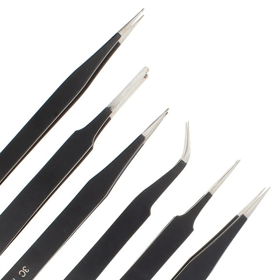 The Beadsmith Tweezer Set – 6 Pieces – Plastic Storage Pouch Included – Stainless Steel with a Non-Reflective Coating