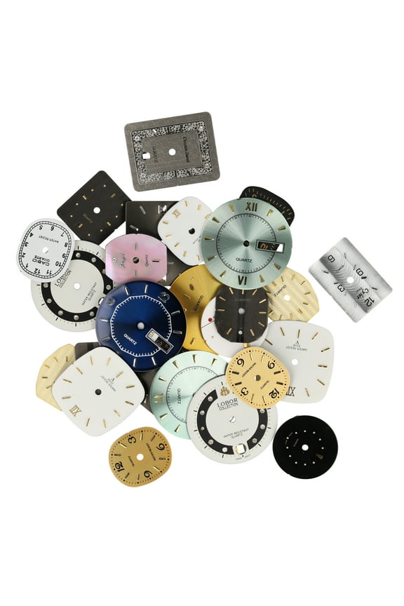 Watch Face Assortment 26-Piece Lot (13 Matching Sets), Mixed Shapes, Colors & Sizes