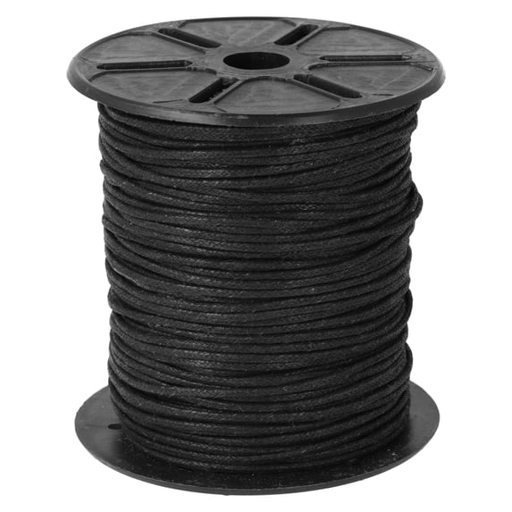 The Beadsmith Waxed Cotton Cord – Black, 100m Spool, 2mm Thick, Strong String for Jewelry Making