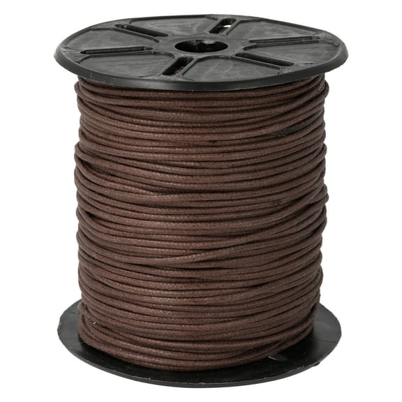 The Beadsmith Waxed Cotton Cord – Brown, 100m Spool, 2mm Thick, Strong String for Jewelry Making